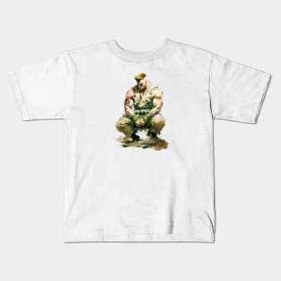 Guile Watercolor - Original Artwork Kids T-Shirt